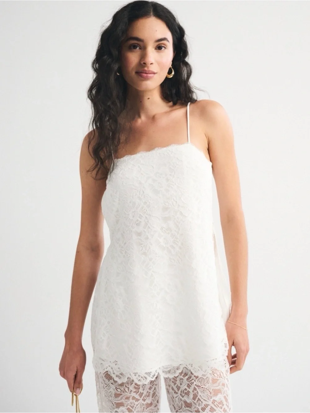 Abercrombie & Fitch Bra-Free White Lace Set Top - Picture 1 of 5
